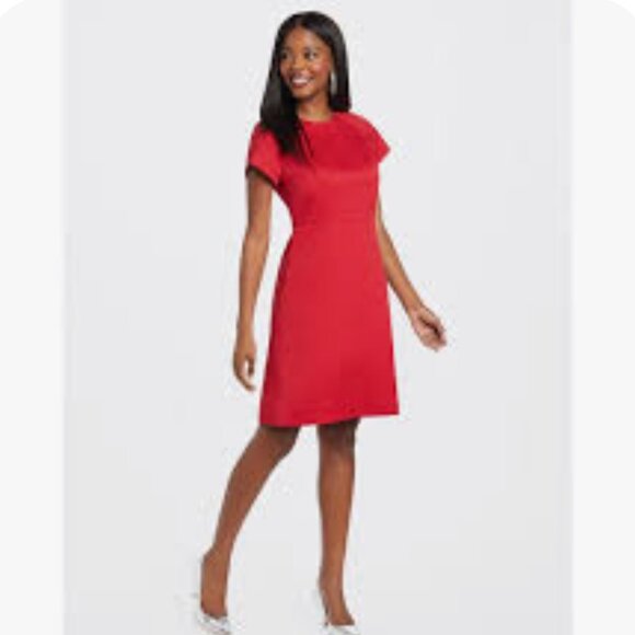 Draper James Jacquard Fit & Flare Dress In Lipstick Red NEW WITH TAGS SI… - Picture 2 of 7